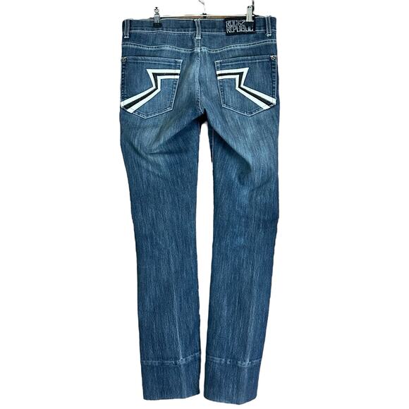 Rock & Republic Jeans Women Size 28 Blue Whiskered Stone Wash Y2K  Bootcut Denim - Picture 2 of 15